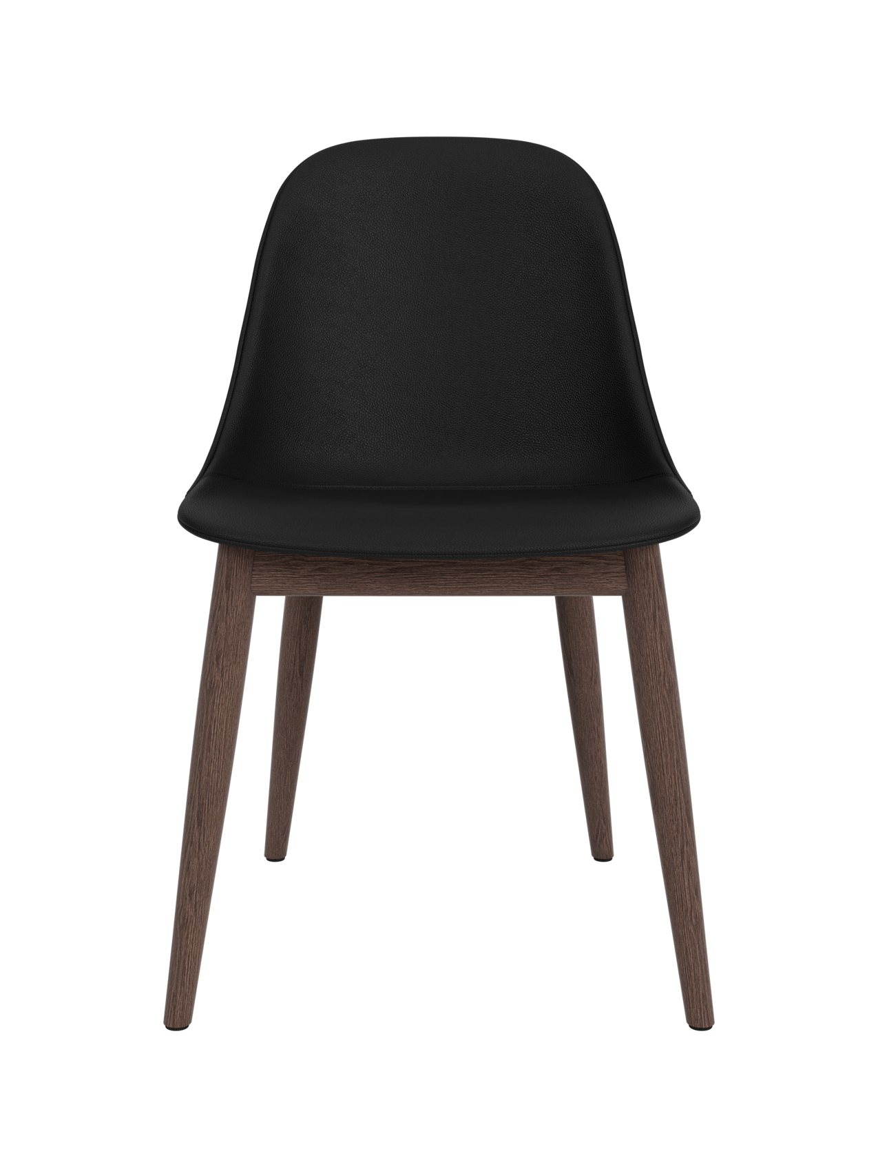 Chaise de salle à manger contemporaine rembourrée, piètement en bois avec coque compacte, pour salle à manger et bureau