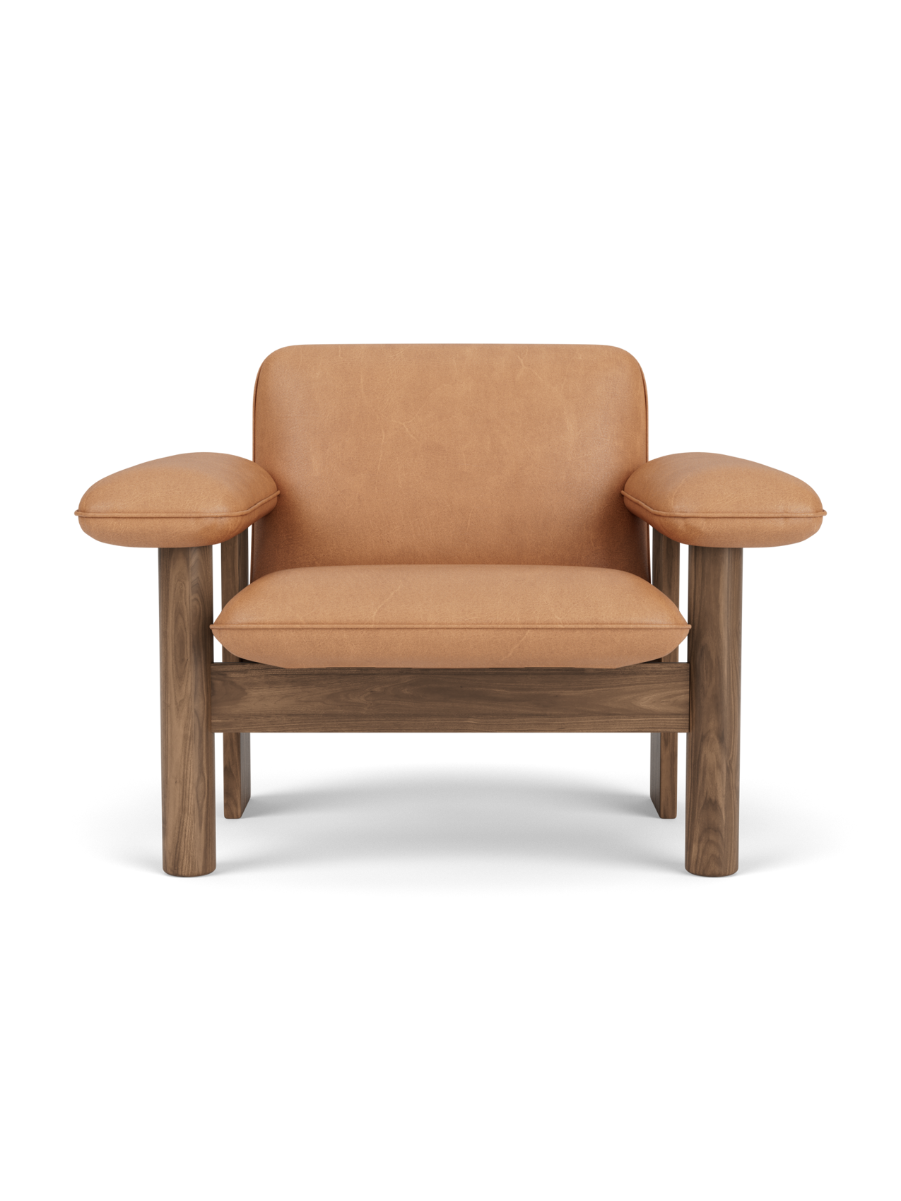 Fauteuil lounge scandinave du milieu du siècle à dossier bas, rembourré en textile, avec cadre en bois pour salon et et chambre.