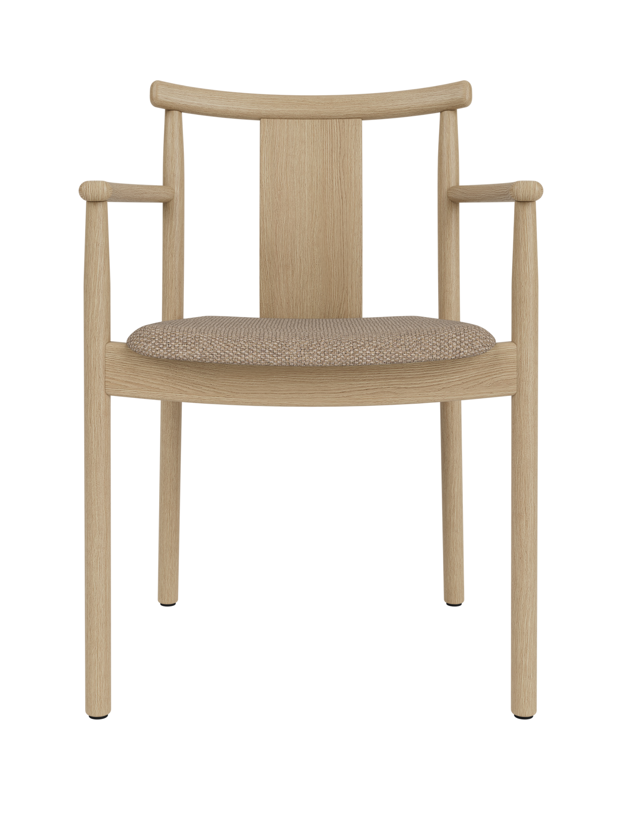 Chaise de salle à manger scandinave en bois massif avec accoudoirs et options de revêtement