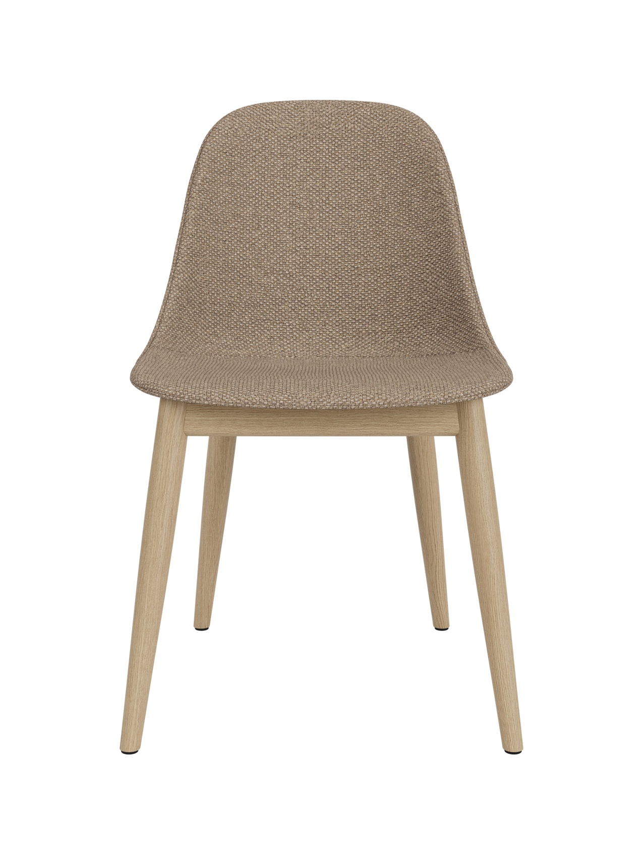 Chaise de salle à manger contemporaine rembourrée, piètement en bois avec coque compacte, pour salle à manger et bureau