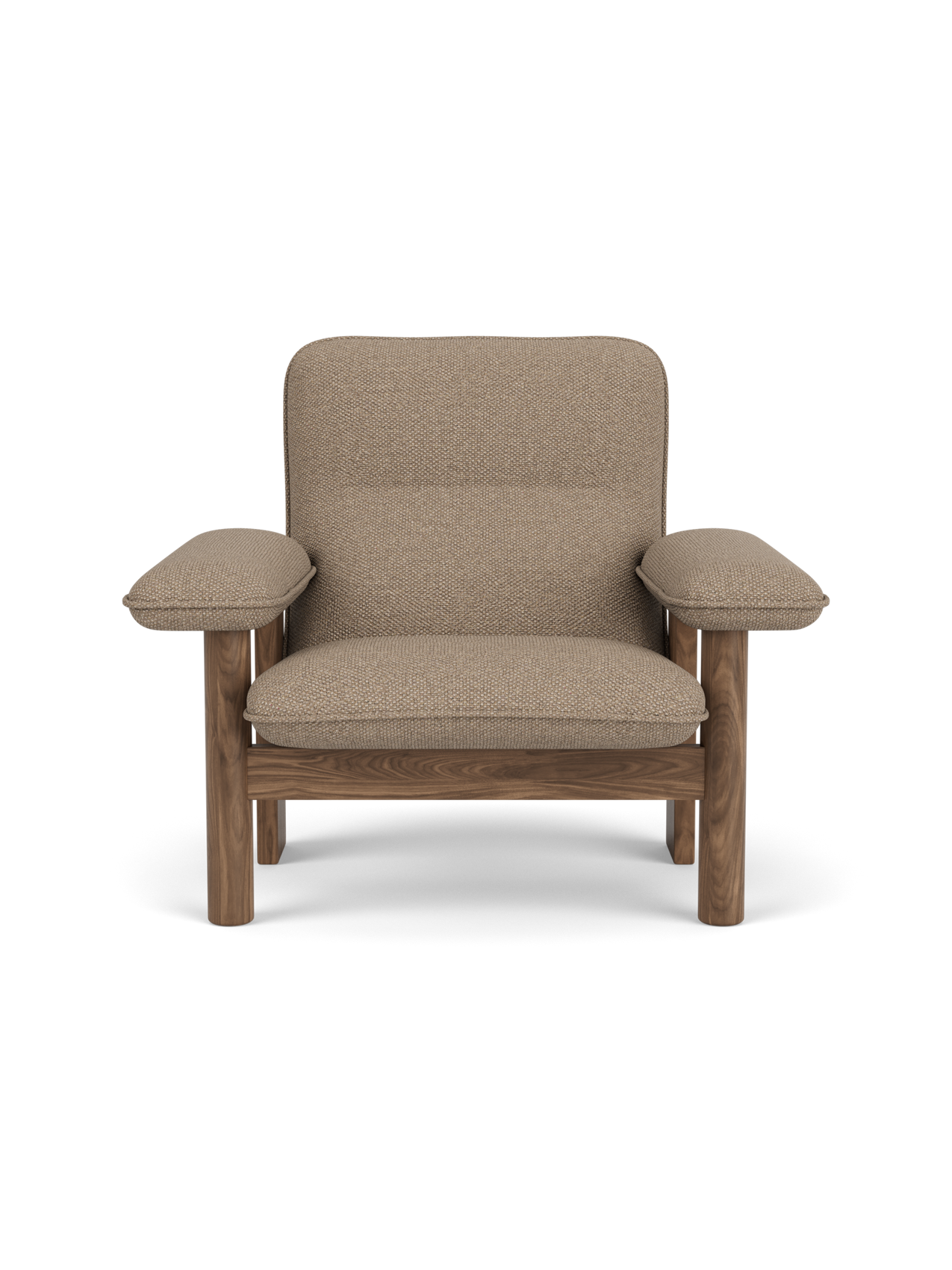 Fauteuil scandinave du milieu du siècle à dossier haut avec accoudoirs exagérés pour salon et chambre à coucher