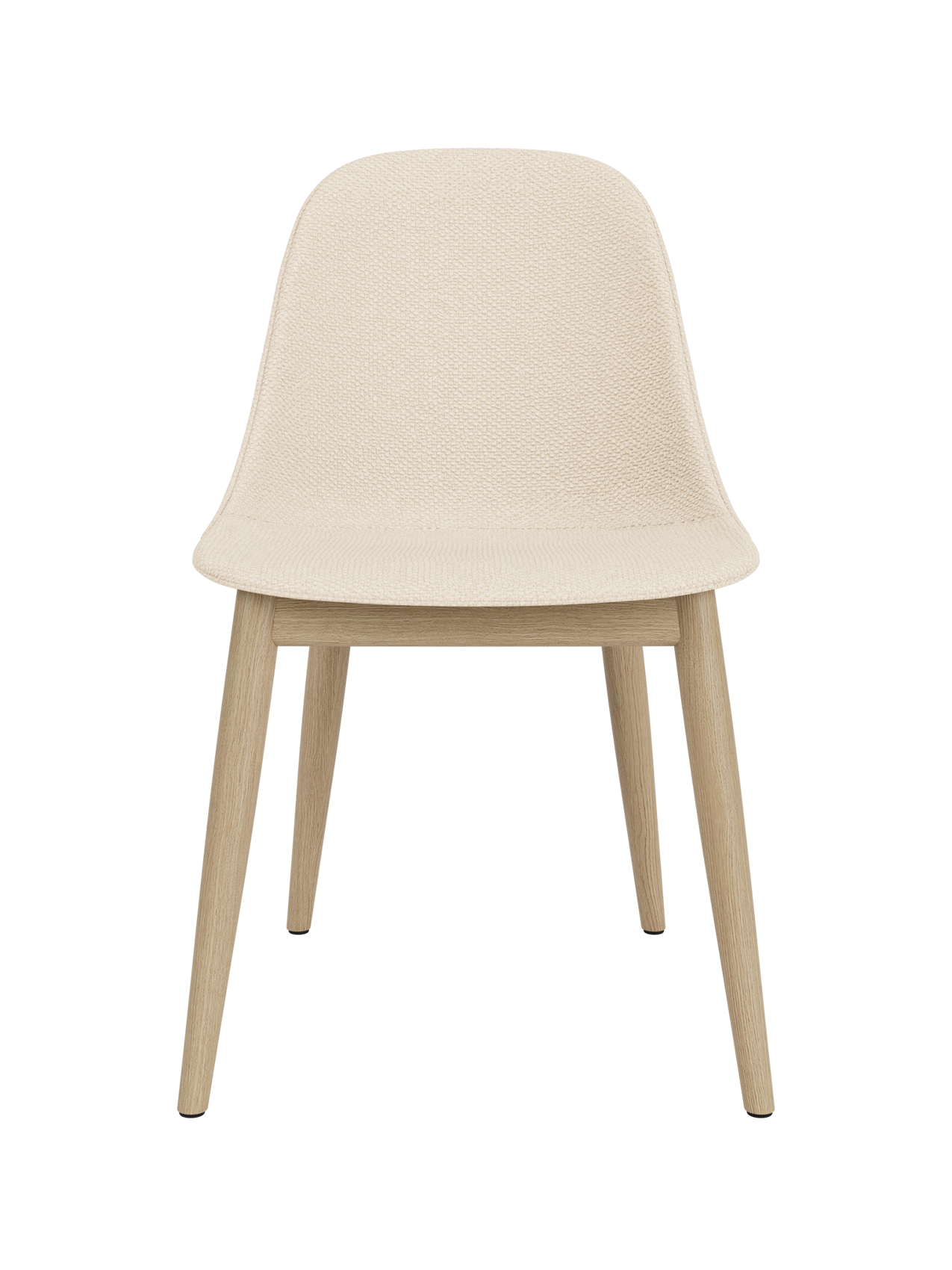 Chaise de salle à manger contemporaine rembourrée, piètement en bois avec coque compacte, pour salle à manger et bureau