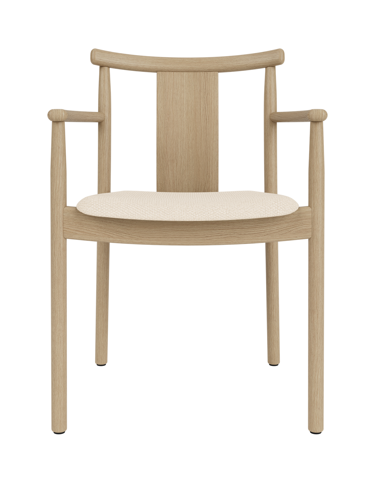 Chaise de salle à manger scandinave en bois massif avec accoudoirs et options de revêtement