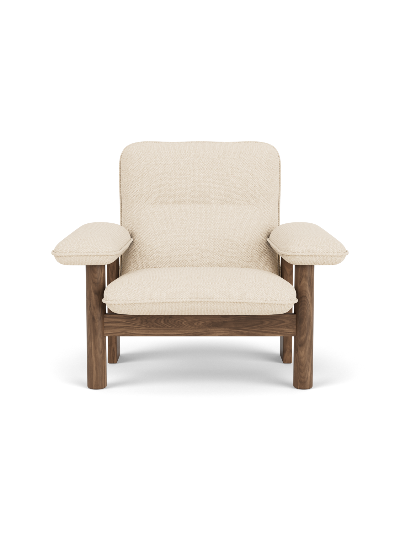 Fauteuil scandinave du milieu du siècle à dossier haut avec accoudoirs exagérés pour salon et chambre à coucher