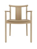 Chaise de salle à manger scandinave en bois massif avec accoudoirs et options de revêtement