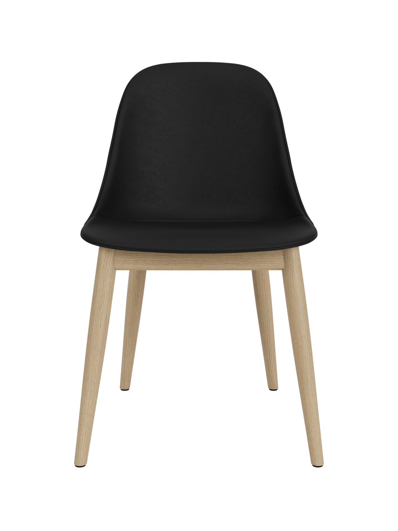 Chaise de salle à manger contemporaine rembourrée, piètement en bois avec coque compacte, pour salle à manger et bureau