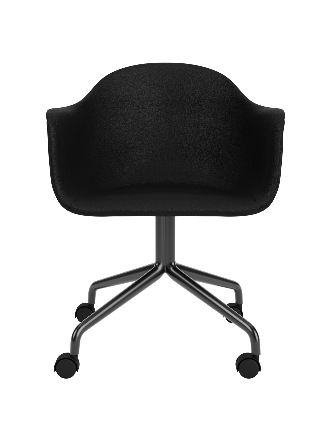Chaise de salle à manger contemporaine rembourrée, base pivotante noire en étoile avec roulettes pour bureau et salle à manger