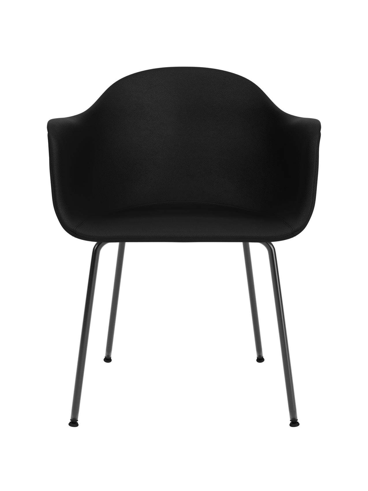 Chaise de salle à manger contemporaine rembourrée, piètement en acier noir avec dossier haut ergonomique pour salle à manger et bureau.