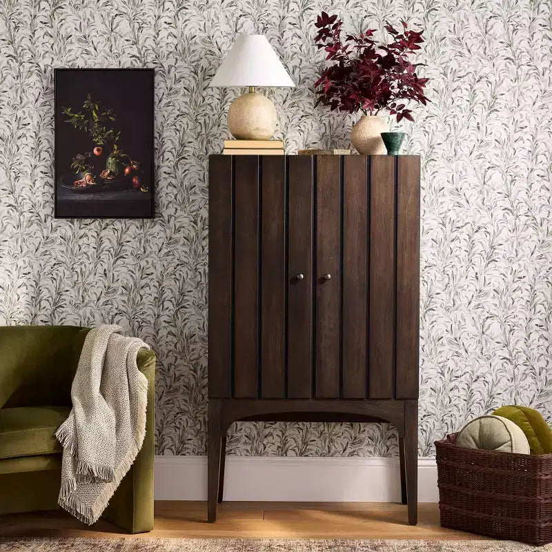 Meuble bas cannelé arqué Palma marron foncé - ™ conçu avec