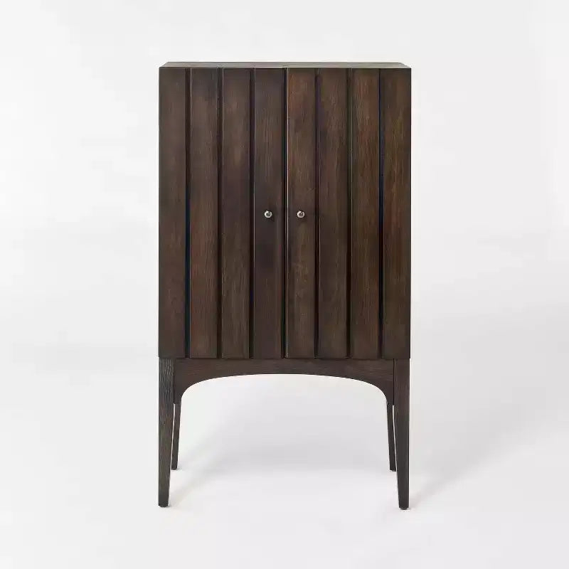 Meuble bas cannelé arqué Palma marron foncé - ™ conçu avec