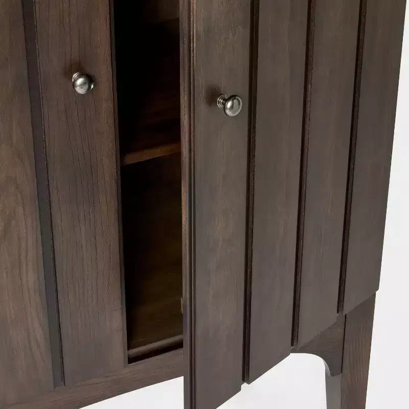 Meuble bas cannelé arqué Palma marron foncé - ™ conçu avec