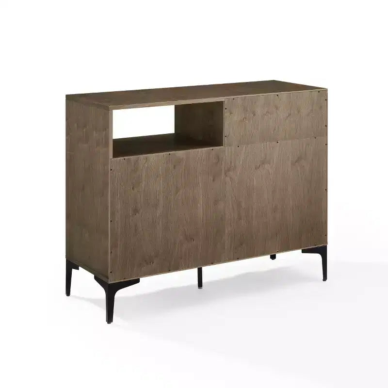 Meuble console de rangement pour disques Sydney 40" Noyer : Range-vinyles, meuble média avec étagères ouvertes