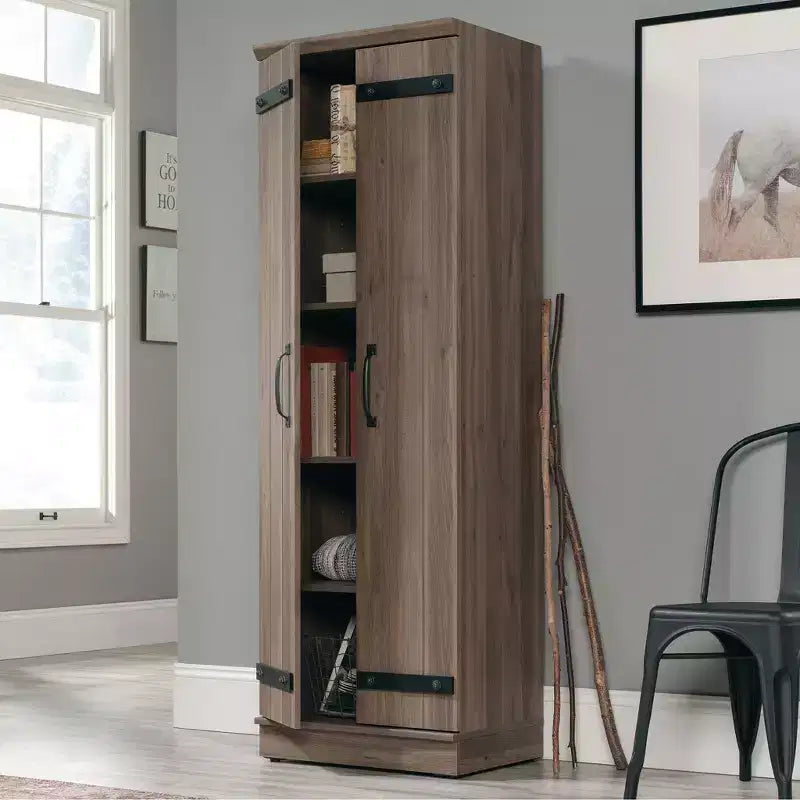 Armoire de rangement 2 portes Homeplus Salt Oak : Étagères réglables laminées, cadre en MDF