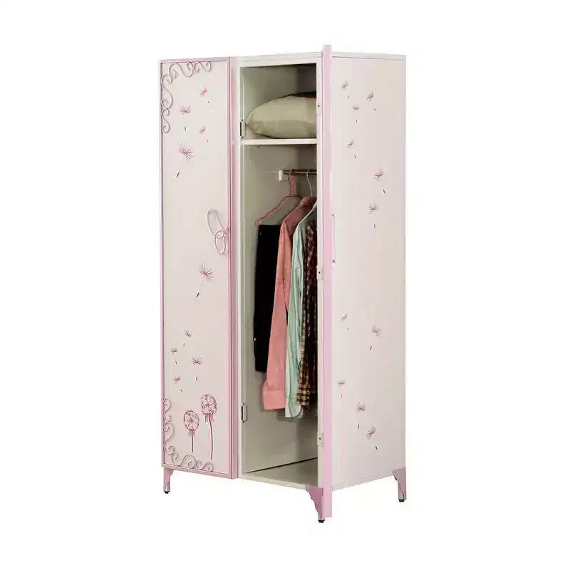 Meuble de rangement décoratif Priya II blanc et violet clair 32 po -