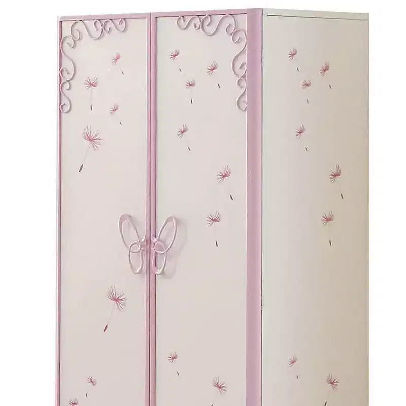 Meuble de rangement décoratif Priya II blanc et violet clair 32 po -