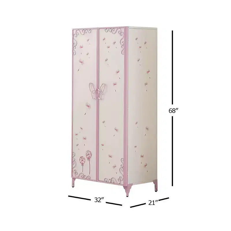 Meuble de rangement décoratif Priya II blanc et violet clair 32 po -