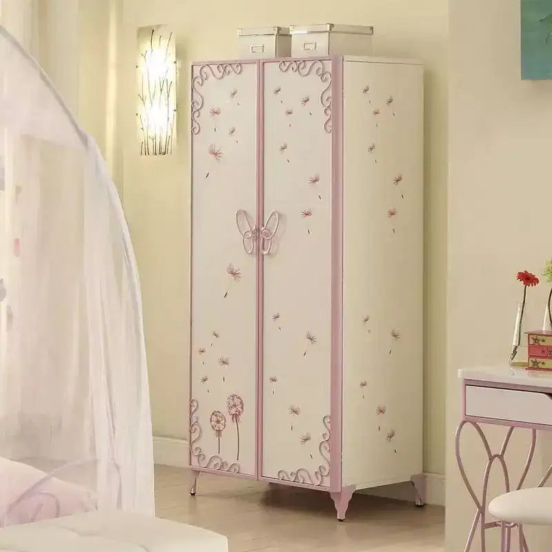 Meuble de rangement décoratif Priya II blanc et violet clair 32 po -