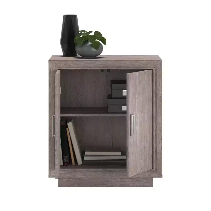 Meuble bas de bureau 2 portes Hayes Garden chêne cendré