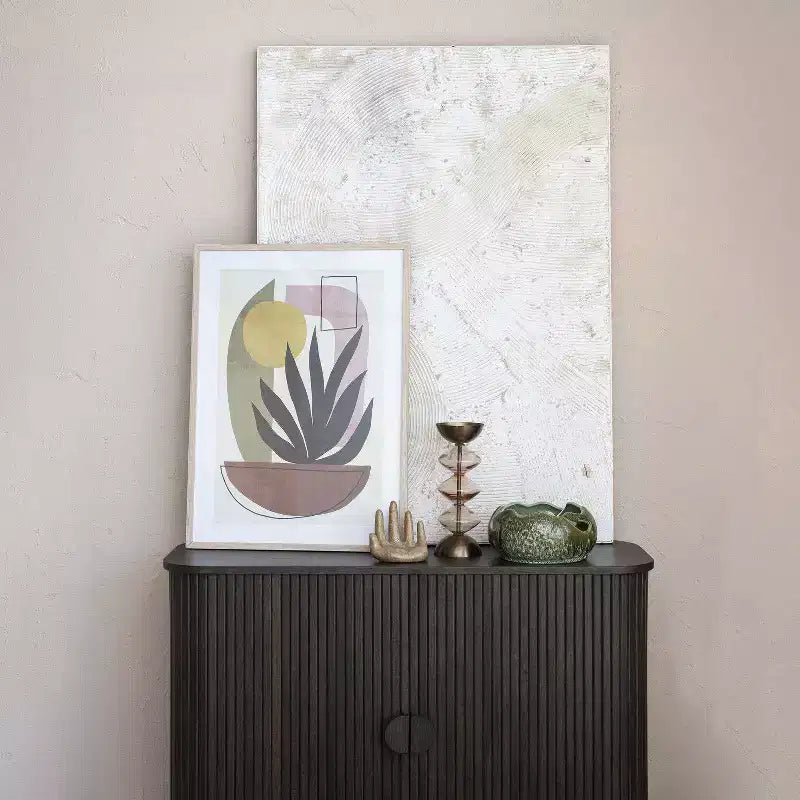 Meuble de rangement décoratif à 2 portes en chêne de 72,4 cm de haut : Bois d'hévéa et MDF, Aucun assemblage requis