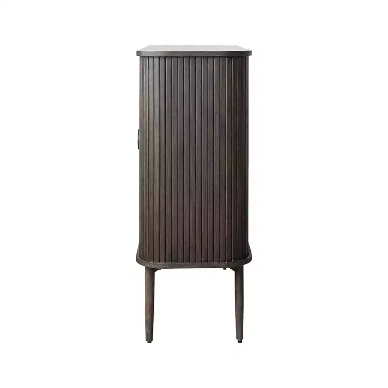 Meuble de rangement décoratif à 2 portes en chêne de 72,4 cm de haut : Bois d'hévéa et MDF, Aucun assemblage requis