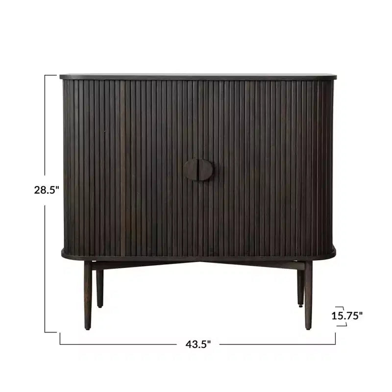 Meuble de rangement décoratif à 2 portes en chêne de 72,4 cm de haut : Bois d'hévéa et MDF, Aucun assemblage requis