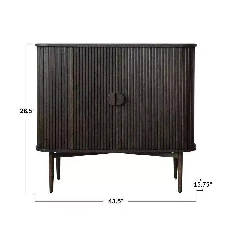 Meuble de rangement décoratif à 2 portes en chêne de 72,4 cm de haut : Bois d'hévéa et MDF, Aucun assemblage requis