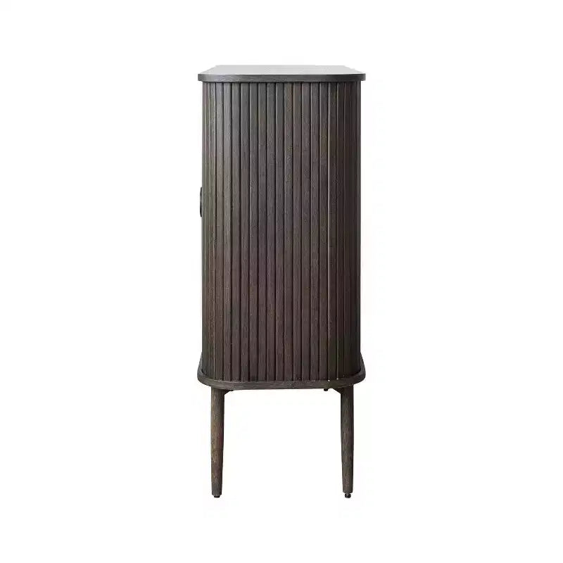 Meuble de rangement décoratif à 2 portes en chêne de 72,4 cm de haut : Bois d'hévéa et MDF, Aucun assemblage requis