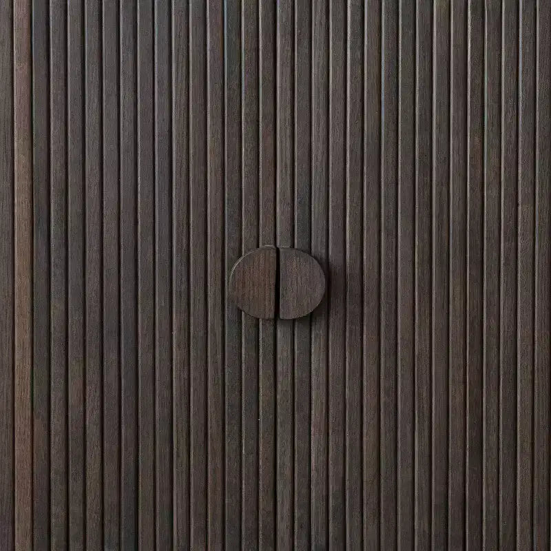 Meuble de rangement décoratif à 2 portes en chêne de 72,4 cm de haut : Bois d'hévéa et MDF, Aucun assemblage requis