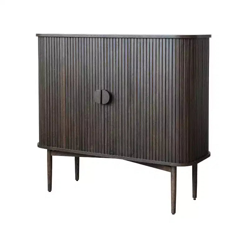 Meuble de rangement décoratif à 2 portes en chêne de 72,4 cm de haut : Bois d'hévéa et MDF, Aucun assemblage requis