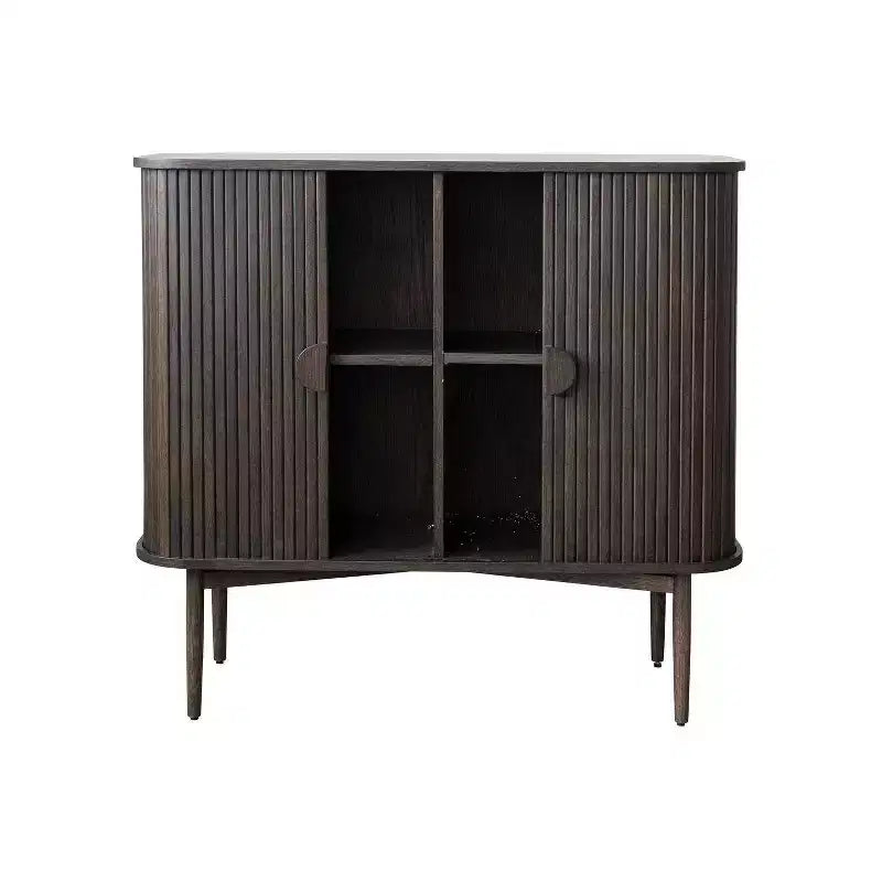 Meuble de rangement décoratif à 2 portes en chêne de 72,4 cm de haut : Bois d'hévéa et MDF, Aucun assemblage requis