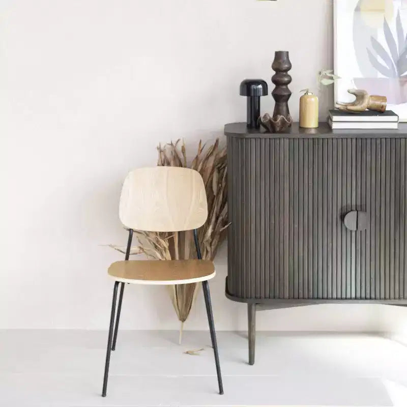 Meuble de rangement décoratif à 2 portes en chêne de 72,4 cm de haut : Bois d'hévéa et MDF, Aucun assemblage requis
