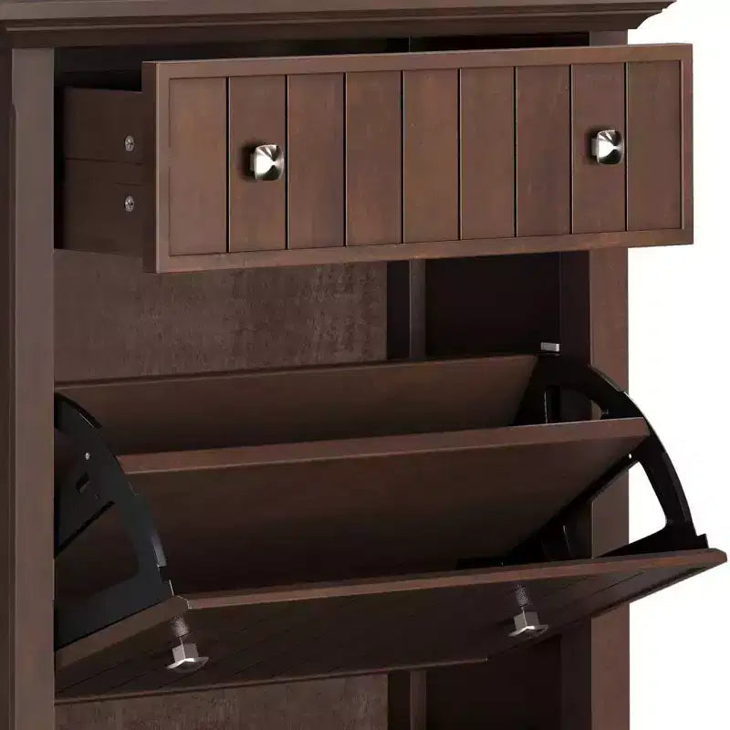 Meuble de rangement pour chaussures d'entrée Normandy : 16 à 24 paires, abattant, grand tiroir
