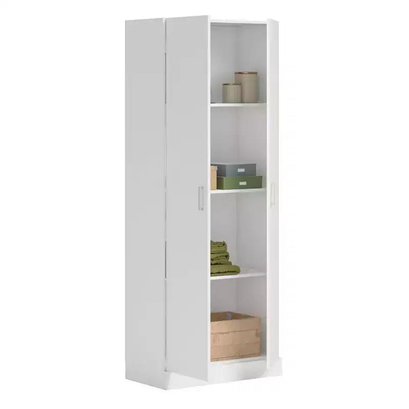 Armoire de rangement blanche à 2 portes