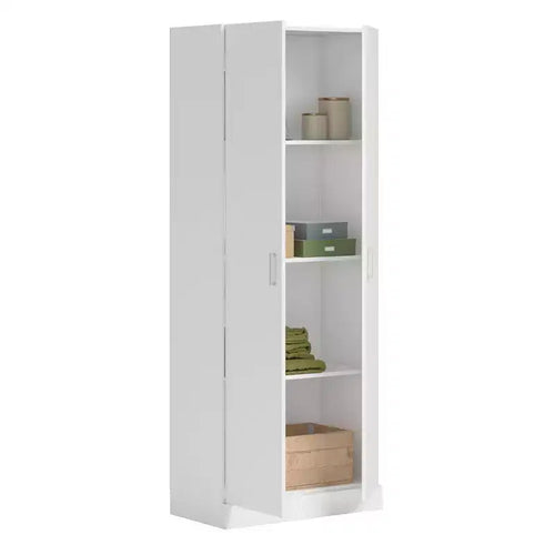 Armoire de rangement blanche à 2 portes