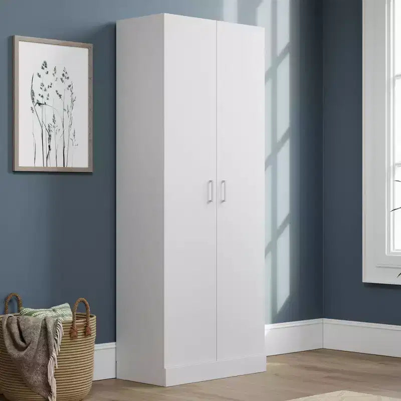 Armoire de rangement blanche à 2 portes