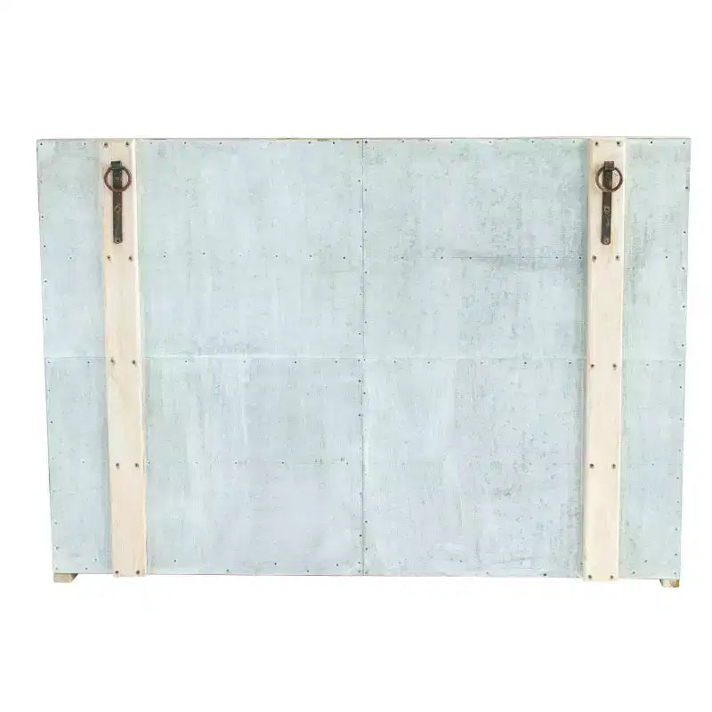 Meuble de rangement décoratif en bois à 4 portes de 101,6 cm de haut, marron : fermeture magnétique, étagères fixes