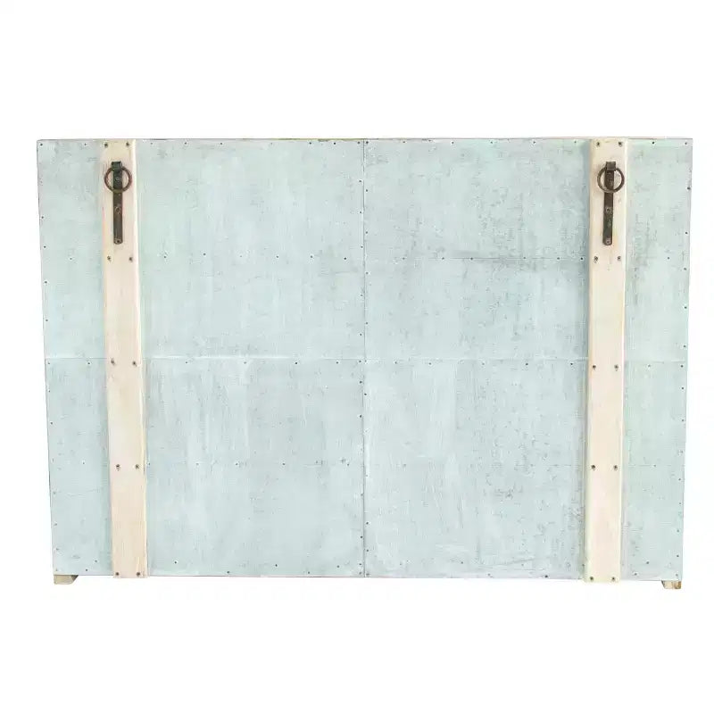 Meuble de rangement décoratif en bois à 4 portes de 101,6 cm de haut, marron : fermeture magnétique, étagères fixes