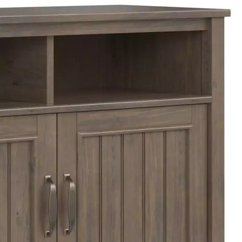 Meuble de rangement moyen Rowan brun fumé - : tablettes réglables, meuble télé, gestion des câbles