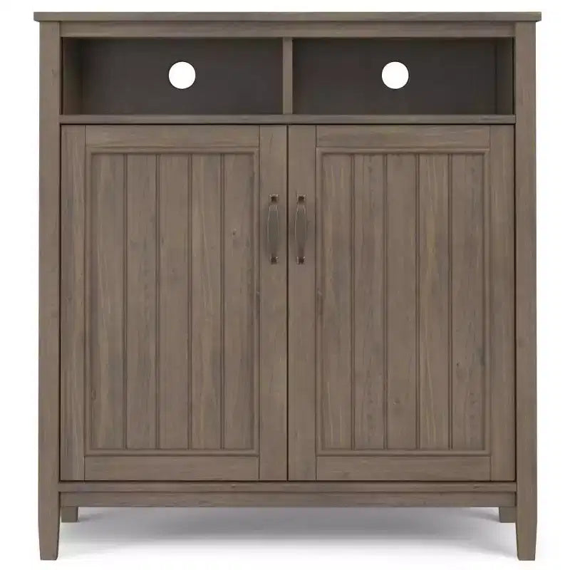 Meuble de rangement moyen Rowan brun fumé - : tablettes réglables, meuble télé, gestion des câbles