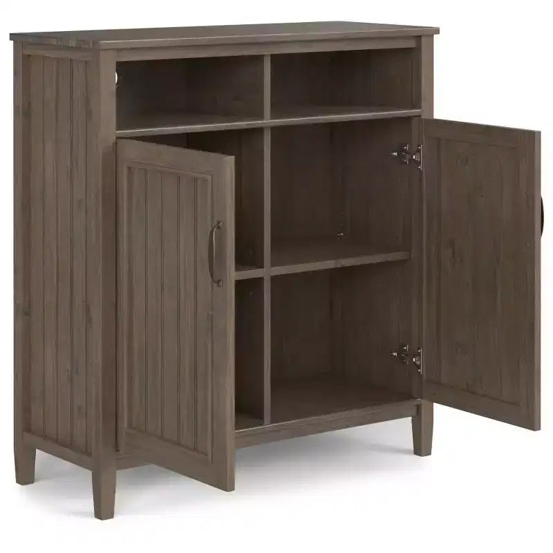 Meuble de rangement moyen Rowan brun fumé - : tablettes réglables, meuble télé, gestion des câbles