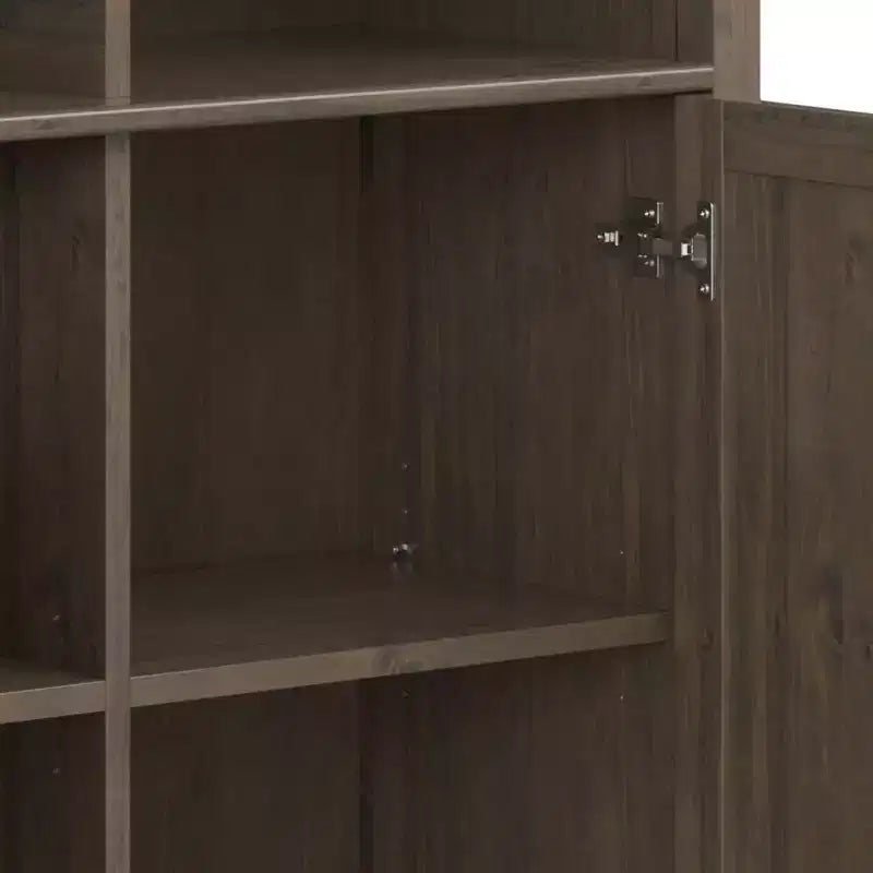 Meuble de rangement moyen Rowan brun fumé - : tablettes réglables, meuble télé, gestion des câbles
