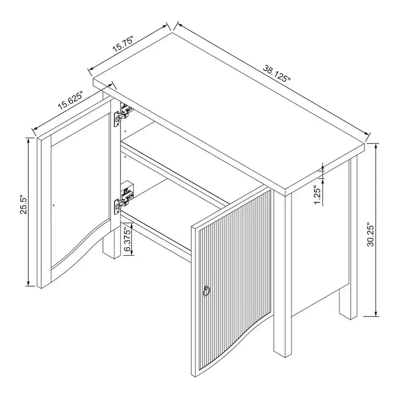 Armoire basse 2 portes Elder Naturel - ™ conçue avec