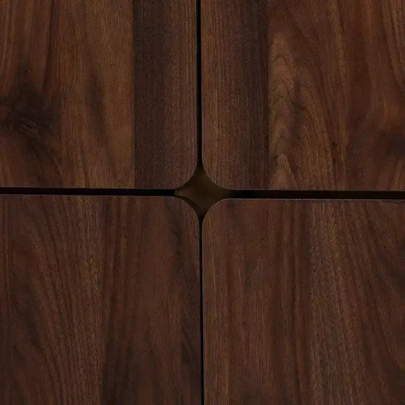 Meuble à Chaussures en Bois Noyer/Or - : Design Mid-Century, 6 Étagères, Organise 18 Paires