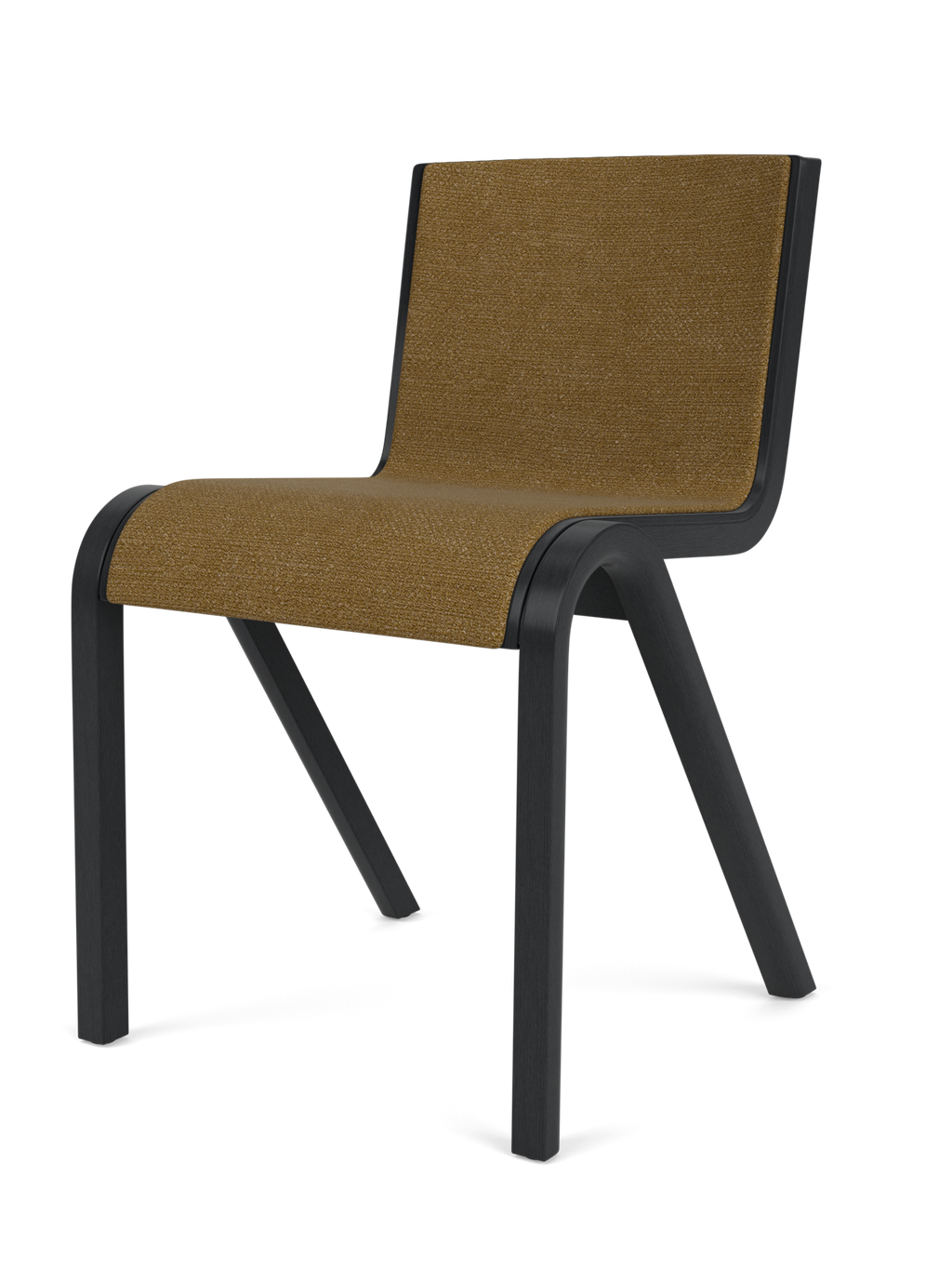 Chaise de salle à manger en placage de chêne scandinave, rembourrée à l'avant, avec conception en porte-à-faux empilable pour salle à manger