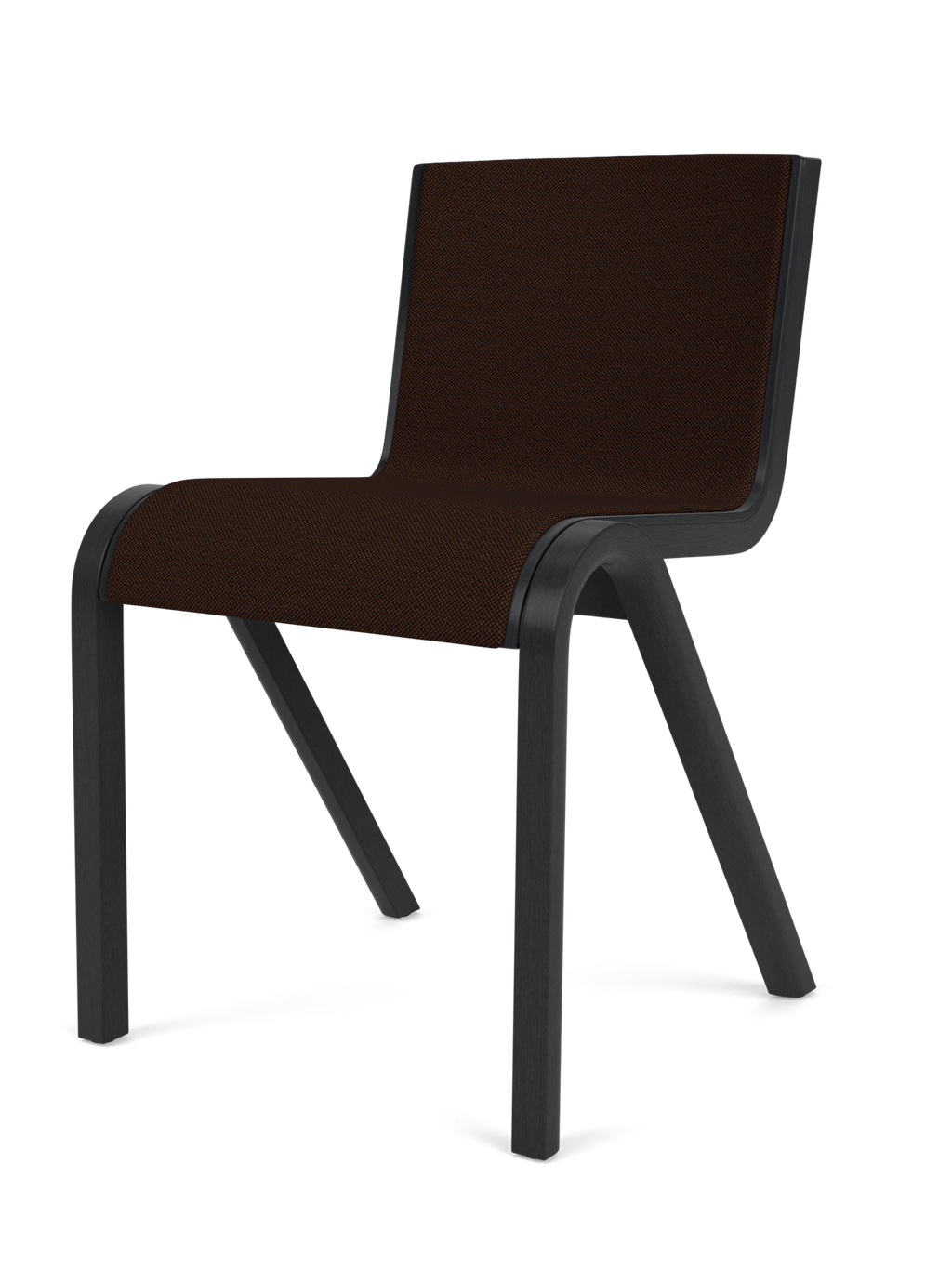 Chaise de salle à manger en placage de chêne scandinave, rembourrée à l'avant, avec conception en porte-à-faux empilable pour salle à manger