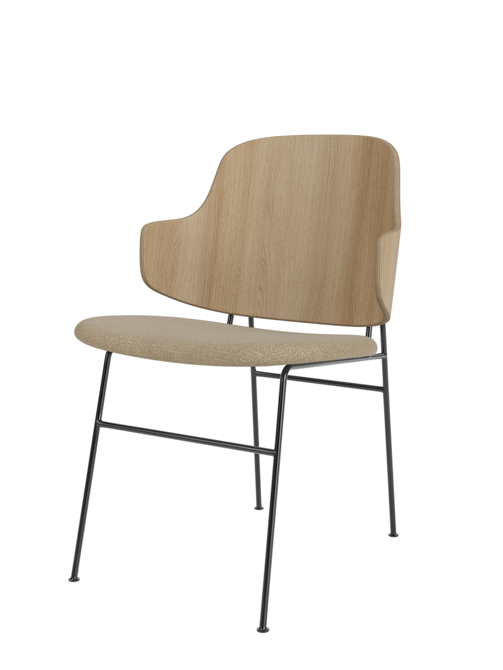 Chaise de salle à manger sculpturale avec coque organique pour la salle à manger