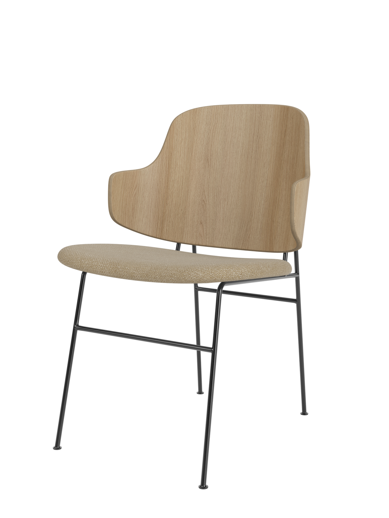 Chaise de salle à manger sculpturale avec coque organique pour la salle à manger