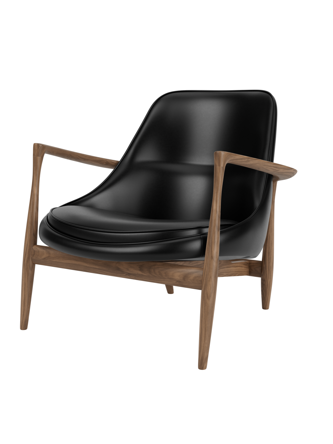 Fauteuil de salon en cuir avec accoudoirs sculptés pour le salon