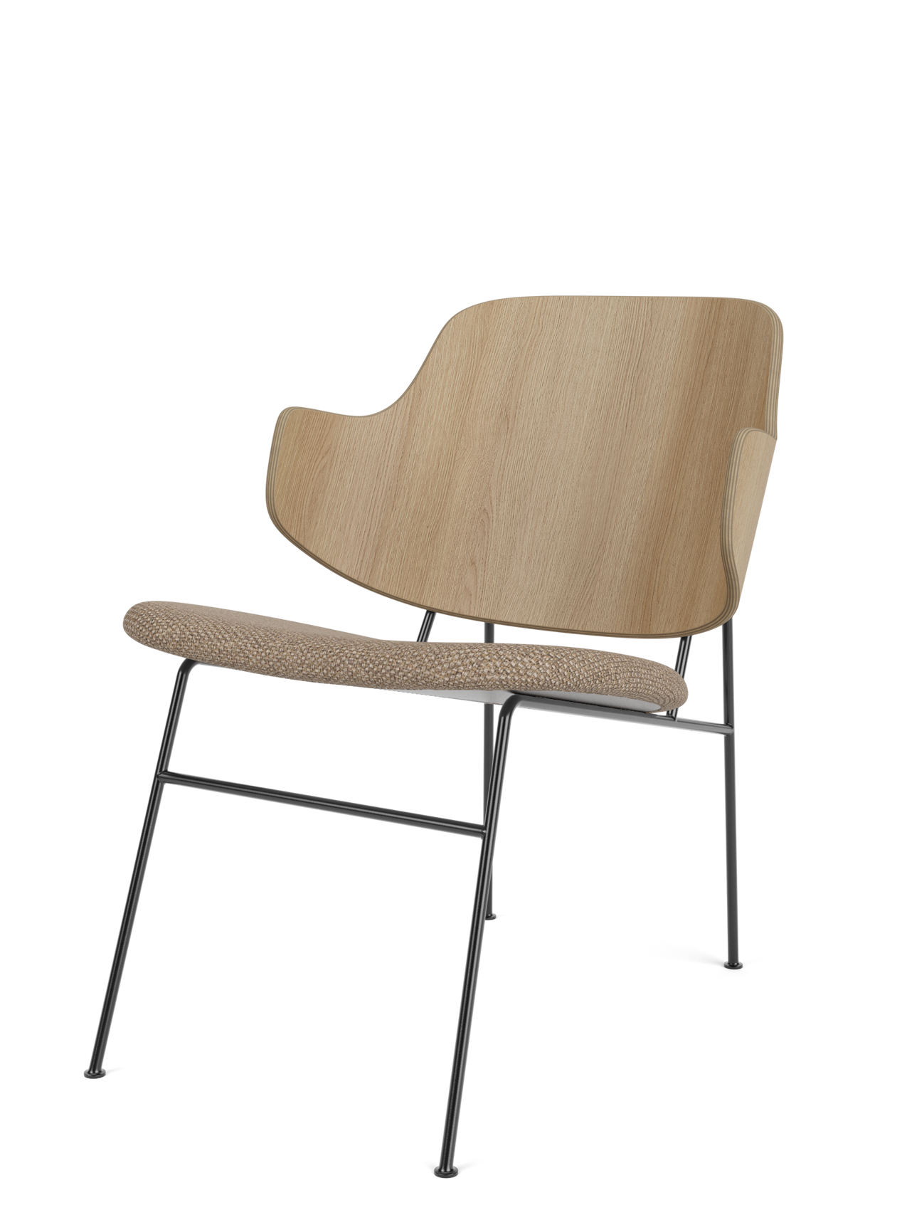 Fauteuil lounge rembourré avec assise basse et profonde incurvée pour salon et couloir