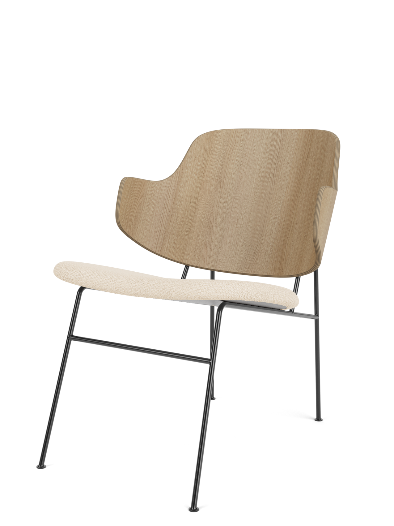 Fauteuil lounge rembourré avec assise basse et profonde incurvée pour salon et couloir